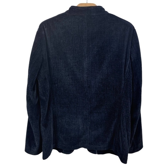Armani Collezioni Blue Velvet Mandarin Collar Button Front Sport Jacket US XL - Picture 3 of 10